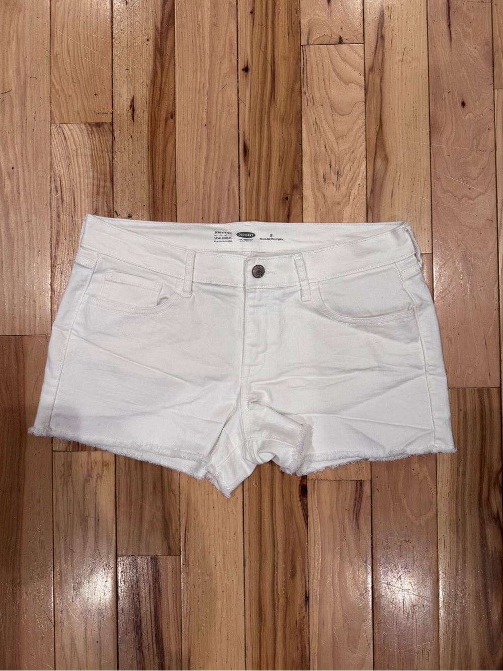 Old Navy white low rise jean shorts